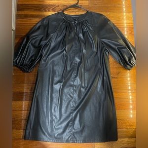 Black leather shoes dress